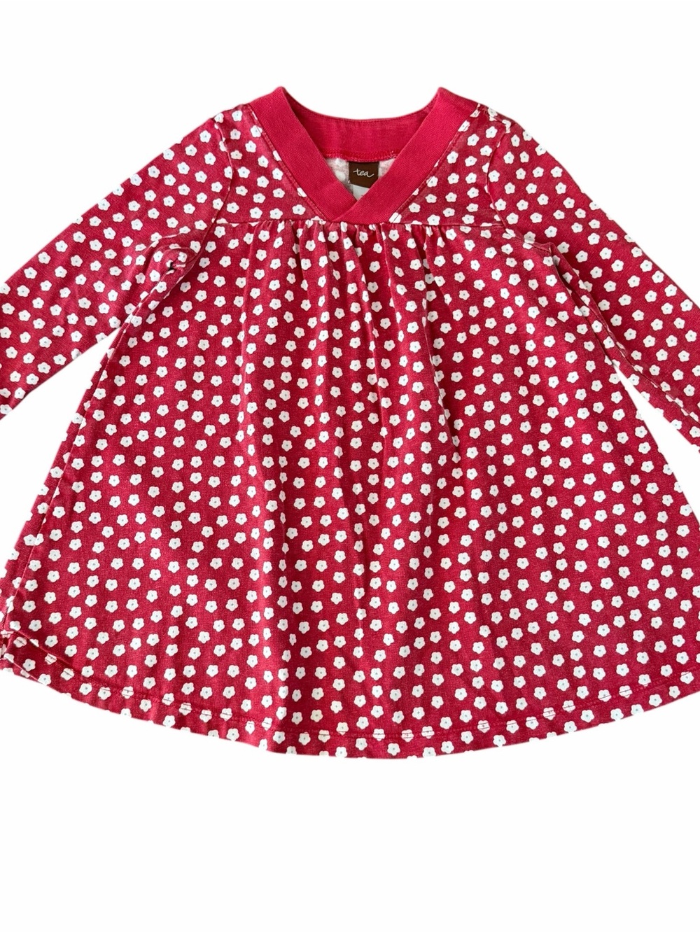 Tea Collection Red Floral LS Dress size 2T